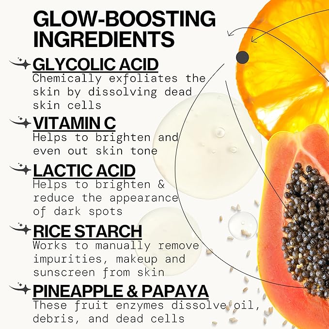 Pacifica Face Scrub - Glow Baby Super Lit Enzyme Scrub Mini, Skincare, Exfoliating Face Wash, Vitamin C, Glycolic Acid, Pore Cleaner, For Soft and Smooth Skin, Vegan, Travel Size, 1.4 fl oz (1 Count)