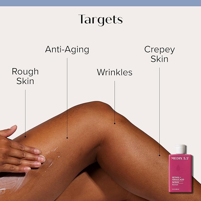 MEDIX 5.5 Retinol Body Lotion Firming Moisturizer | Crepey Skin Care Treatment | Retinol Body Cream | Retinol Cream Targets Look Of Crepe Skin, Wrinkles, & Sagging Skin, 3 Fl Oz Travel Size, 3-Pack