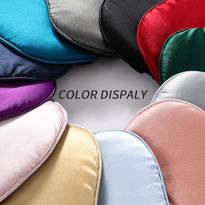 2-Pack 100% Real Natural Silk Eye Mask, Silk Sleeping Mask, Shade Puffy Eye Gift with Adjustable Straps, Sleep Eye Mask, SHJINJU Eye Mask Shade (Black and Light Blue)