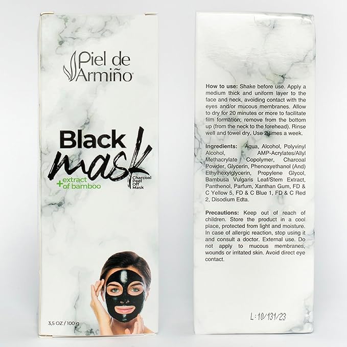 Peel off Face Mask, Black Head Remover for Nose, Black Face Masks, Charcoal Face Mask, Facial Masks, Black Masks, Mascarilla para Puntos Negros