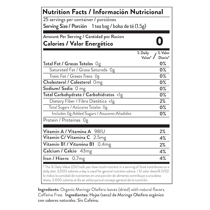 Miracle Tree - 3 Count of Organic Moringa Superfood Tea, 25 Individually Sealed Tea Bags, Chocolate (Keto, Detox, Energy/Immunity Booster, Vegan, Gluten-Free, Organic, Non-GMO, Caffeine-Free)