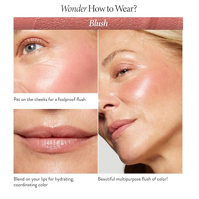 LAURA GELLER NEW YORK The Wonder Balm Starter Kit - The Wonder Balm & Brush - Rosy Refresh - Hydrating Weightless Beauty Balm for Face & Lips