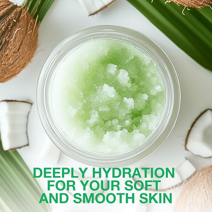 Coconut Sugar Scrub, Coconut Body Scrub, Exfoliating Body Scrub for Smooth and Moisturized Skin, Natural Gifts for Women, 9.52oz