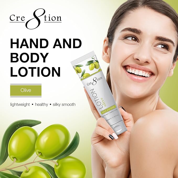 Cre8tion Premium Hand and Body Lotion, Made in Korea (Olive)