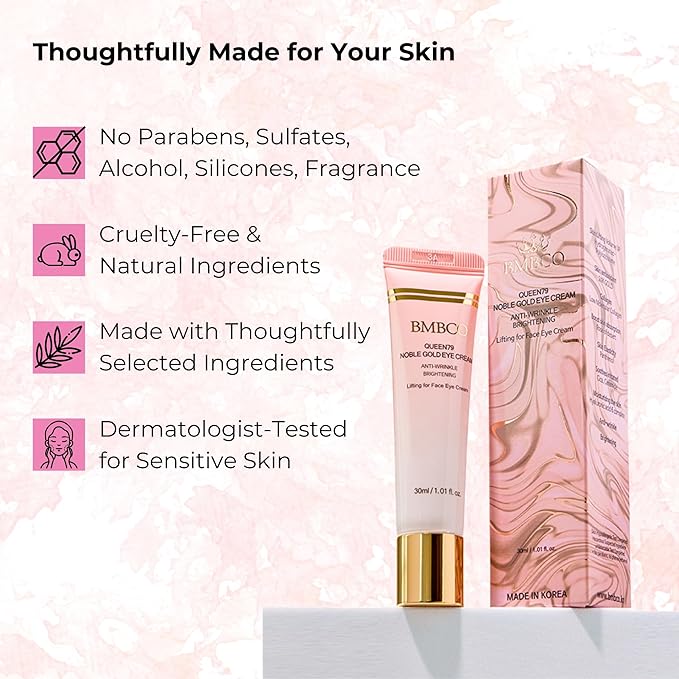 24K Gold Eye Cream – Dark Circle & Wrinkle Treatment, Hydrating & Brightening Under Eye Care, Anti-Aging & Firming for Fine Lines, Korean Skincare for Women & Men