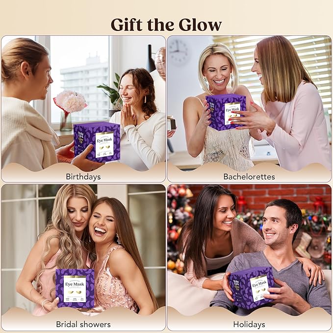 DERMORA Golden Glow Under Eye Patches (100 Pairs Eye Gels) - Rejuvenating Treatment for Dark Circles, Puffy Eyes, Refreshing, Revitalizing, Travel, Wrinkles