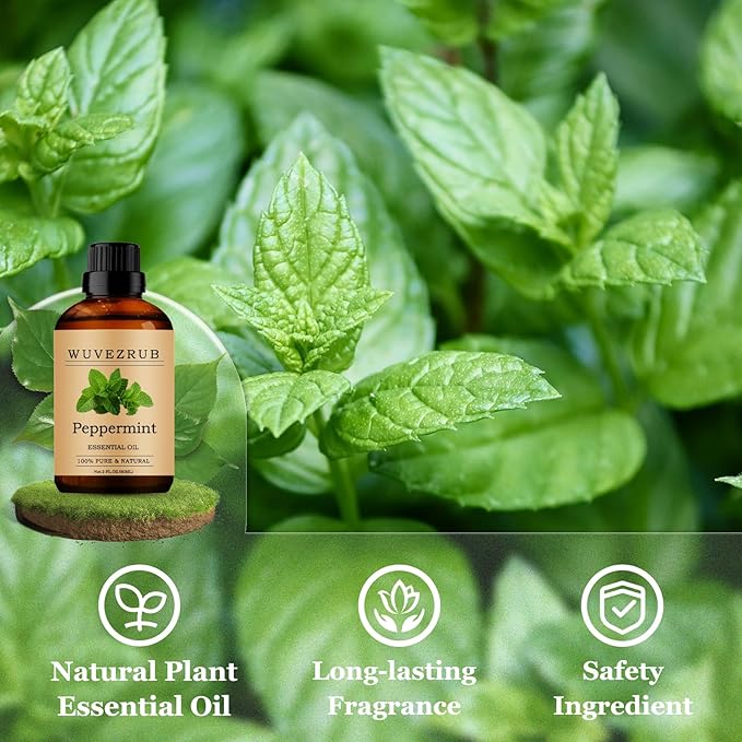 Peppermint Essential Oils 60ML, Pure Peppermint Essential Oil for Aromatherapy Diffuser - 2 Fl Oz