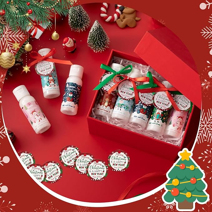 48 Set Christmas Hand Cream Gift Moisturizing Hand Lotion for Women Travel Size Lotion for Christmas Party Favors with Card for Xmas Mother Teacher Stocking Stuffer