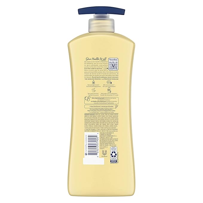 Vaseline Intensive Care Body Lotion Nourishing Moisture 4 Count for Dry Skin, with Ultra-Hydrating Lipids + Pure Oat Extract 20.3 oz