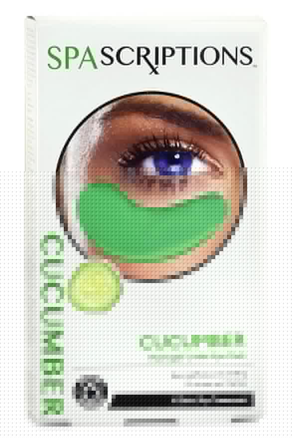 SpaScriptions Underyes Treatment Hydrogel Cucumber Hydrating Under Eye Pads for Dark Circles and Puffy Eyes- 4 Pairs