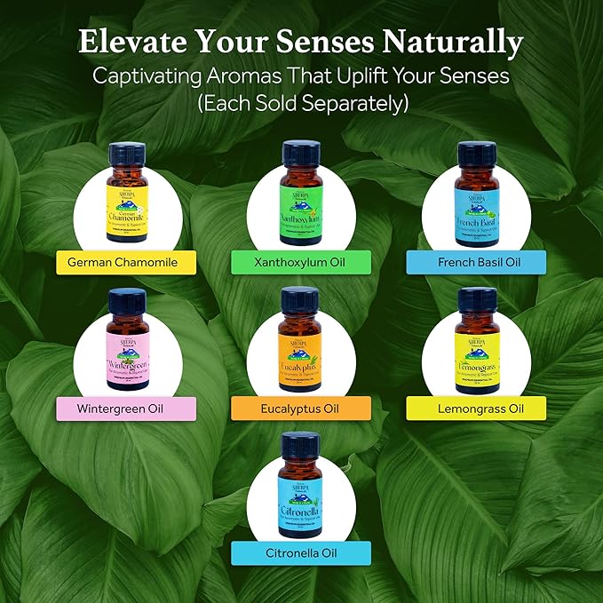 Lemongrass Essential Oil by Sherpa Botanicals - 100% Pure & Natural Oils - Ideal for Aromatherapy, Diffusers, Home Fragrance -Uplifting Citrusy Aroma for Wellness Practices - Vegan, Paraben-Free, 15mL