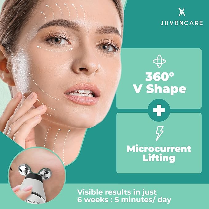 Microcurrent Facial Device - 6 in 1 Advanced Face Microcurrent Device - Rejuvenating Facial Microcurrent Device Anti-Aging Microcurrent Facial Devices Boost Skin Care Products Absorption (White Cream)