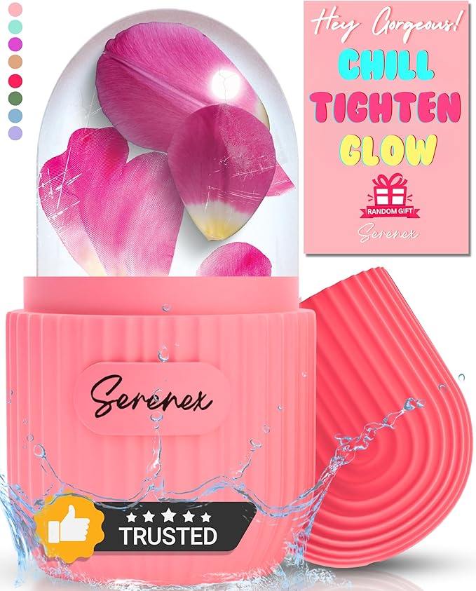 Ice Cube Roller for Face, Eyes & Neck β Silicone Ice Face Roller for Puffiness, Redness, Migraines & Eye Bags β Skin Tightening, Rejuvenation & Cryotherapy Massage Tool for Beauty & Skincare