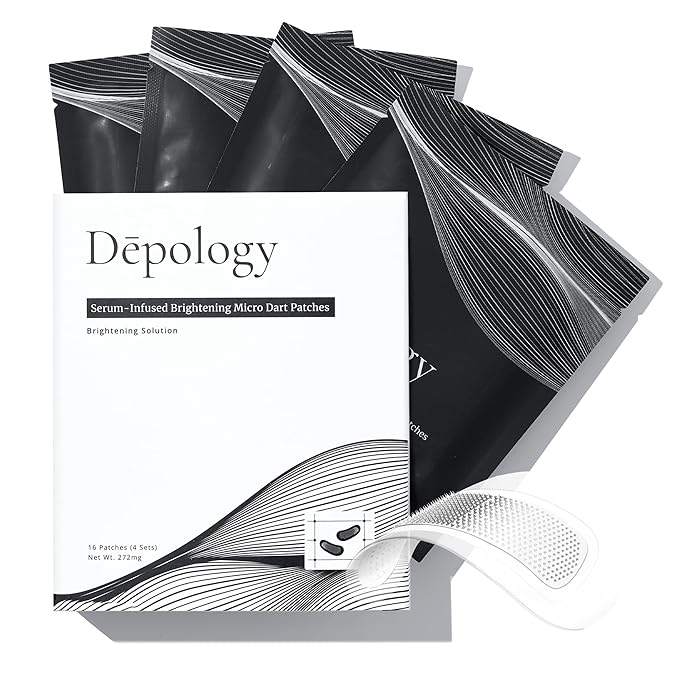 depology Serum-Infused Micro Dart Patches | 4 Pairs Eye Mask | Under Eye Patches for Wrinkles | Fine Lines | Hydrating Eye Mask with Peptides | Amino Acids | and Synthesized Molecules