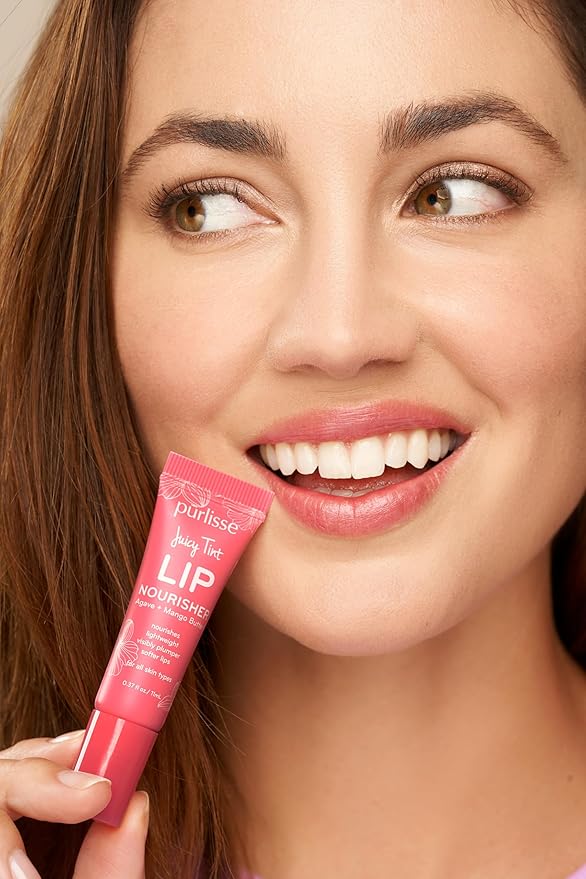 pürlisse Juicy Tint Moisturizing Tinted Lip Balm for Women - Hydrating Lip Treatment for Dry Cracked Lips - Enriched with Shea Butter & Jojoba Oil for Plumper Soft Lips - Ruby Shine (.38 oz)