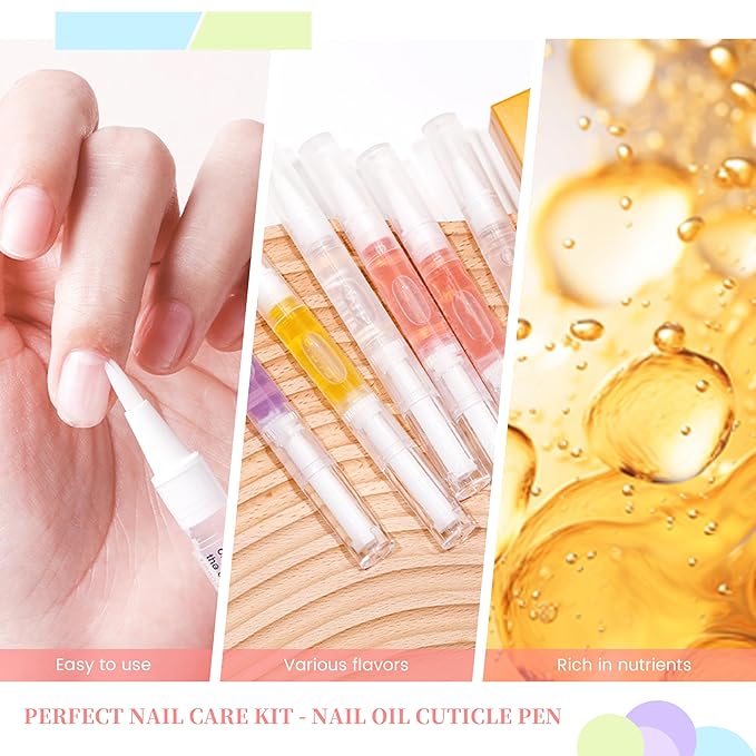 Nail Oil Cuticles Pens 8pcs Nail Care Kit 8 Smell Cuticle Pen Nutrition Oil Nail Art Professional Manicure Set for Nails Softener Nourish Skin
