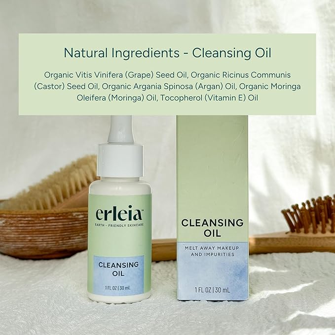 Cleansing Oil, Natural Face Cleanser, Makeup Remover, Nourishing Oils, Vegan, Cruelty-Free, Sustainably-Sourced Ingredients, Compostable Bottle