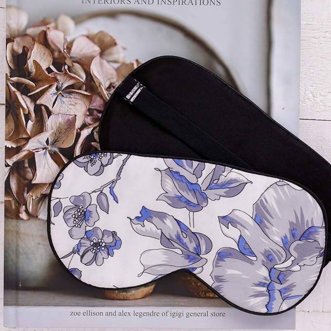 Maxfeel 100% Pure Silk Eye Mask - Sleep Eye Cover in Printed Colors (#11)