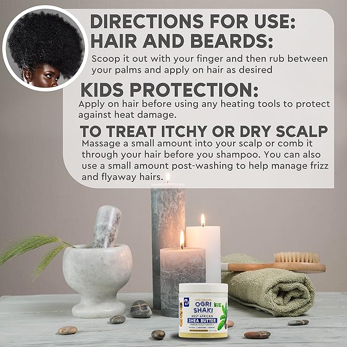 Urhe Naturals Native African Raw Shea Butter | Original and Longlasting Natural Body Butter for Acne & Smooth Skin (Single)