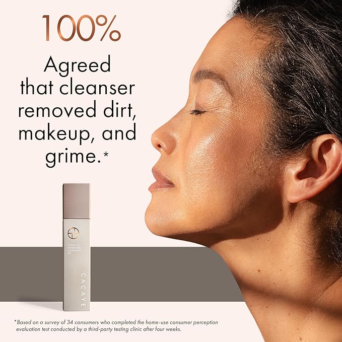 CACAYE 3-in-1 Makeup Cleansing Oil for Face, 2.5 ounces, with CaCay Oil and Vitamin C - Anti Aging Facial Oil Cleanser for Wrinkles and Fine Lines - Clean Makeup Remover for All Skin Types