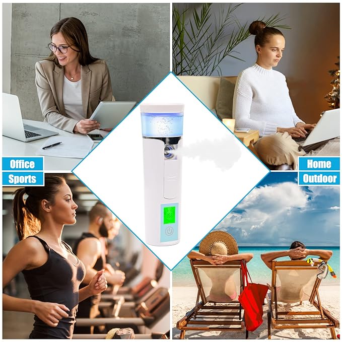 Nano Facial Mister, Mini Facial Steamer, Handy Moisturizing Mist Sprayer, Atomization Eyelash Extensions Skin Care Steamer, USB Rechargeable (Water Supplementer) (50ml)