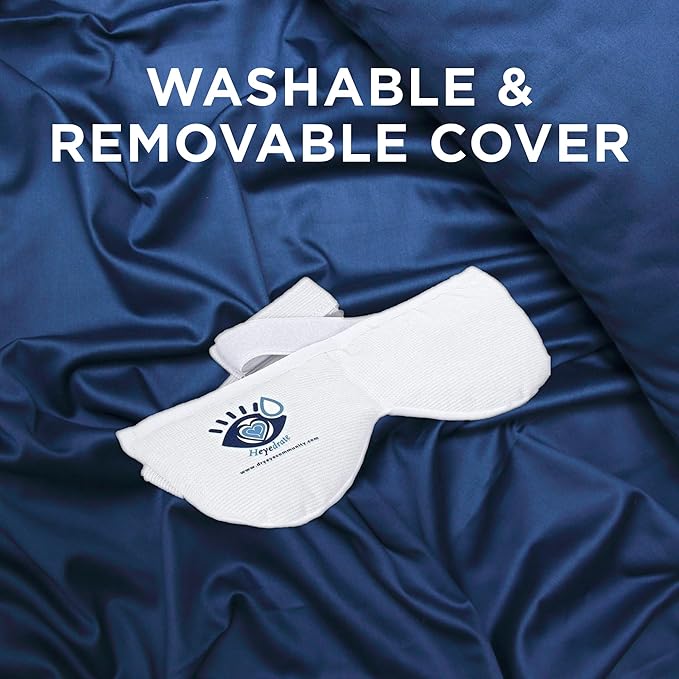 Heated Eye Mask - Soothing Warm & Cold Compress for Temporary Relief of Irritated Eyes, Dryness, Crusty Eyelids, Eyelid Bumps - Reusable, White, Silica Bead, Therapy Mask