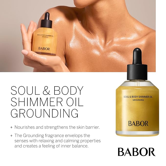 BABOR Soul & Body Shimmer Oil with Vitamin F for Supple and Smooth Skin, Fatty Acids & Plant Oils for Nourished Skin with Radiant Effect, 3.38 fl oz