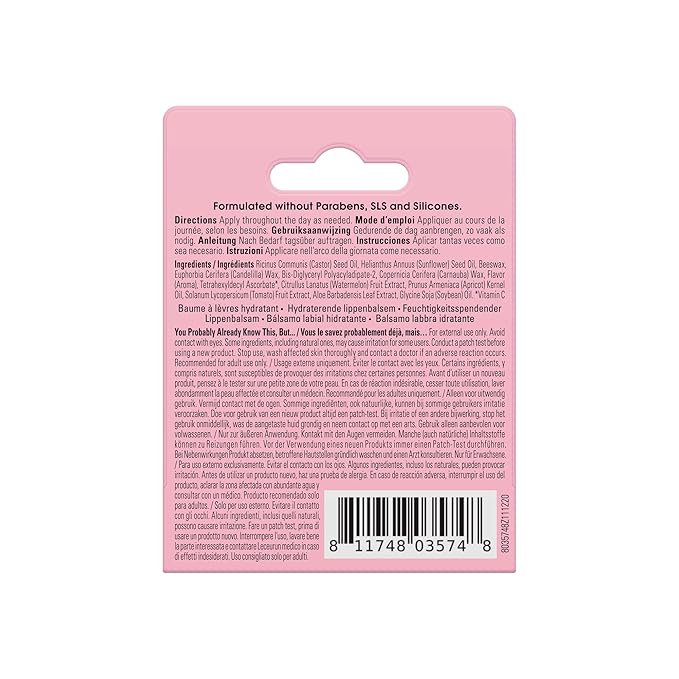 Yes To Watermelon Hydrating Lip Balm, Refreshing Non-Sticky Formula That Restores Dry Cracked Lips & Locks In Moisture, With Apricot Kernel Oil & Antioxidants, Natural & Cruelty Free, 0.15 Oz, 3-Pack