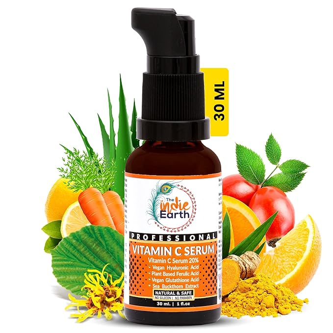 20% Vitamin C Serum – Advanced Anti-Aging & Brightening Formula with Glutathione, Hyaluronic Acid, Ferulic Acid, Turmeric, Rosehip, and Sea Buckthorn for Enhanced Skin Tone, Radiance, & Youthful Glow