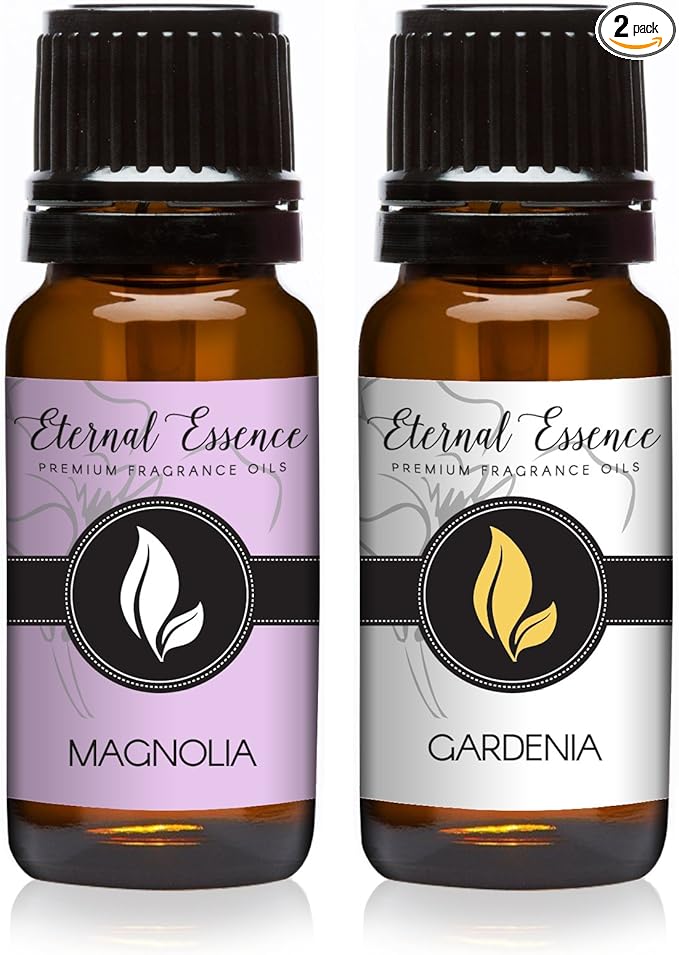 Eternal Essence Oils 2 Pack 10ml Premium Fragrance Oil - Magnolia & Gardenia - for Candle, Soap Making, Aromatherapy, Diffusers, Home Care, & Humidifiers