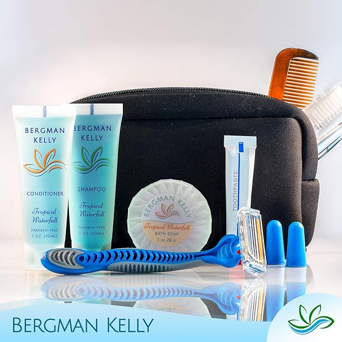 BERGMAN KELLY - Travel Size Lotion - 1 fl oz, 100 PK, Tropical Waterfall - Delight Your Guests w/Invigorating & Refreshing Body Lotion - Quality Mini & Small Size Guest Hotel Toiletries in Bulk