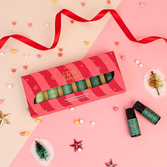 Carnatia Tis The Season Holiday Aroma Oil Set – 6 Cozy & Uplifting Scents for Diffusers, Relaxation & a Warm, Inviting Atmosphere | Festive Essential Oils for Home & Gifting!