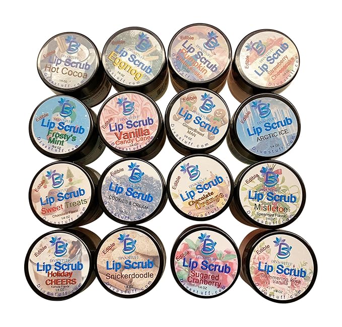 Diva Stuff Ultra Hydrating Lip Scrub for Soft Lips, Gentle Exfoliation, Moisturizer & Conditioner, ¼ oz - Made in the USA (Cookies and Cream)