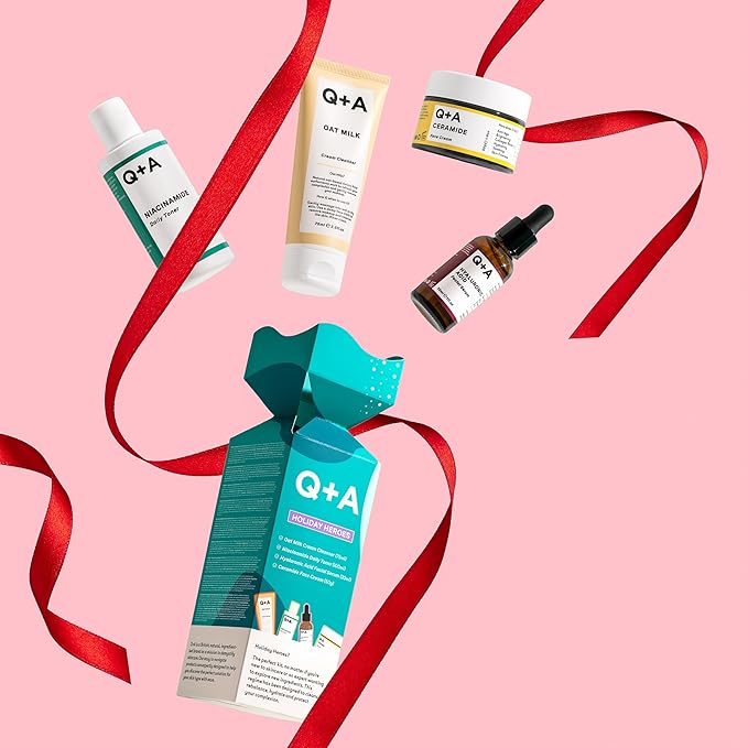 Holiday Heroes Skincare Giftset β 4-Step Regime with Oat Milk Cleanser, Niacinamide Toner, Hyaluronic Acid Serum, Ceramide Face Cream β Vegan, Cruelty-Free, UK Made, Nourishing and Hydrating