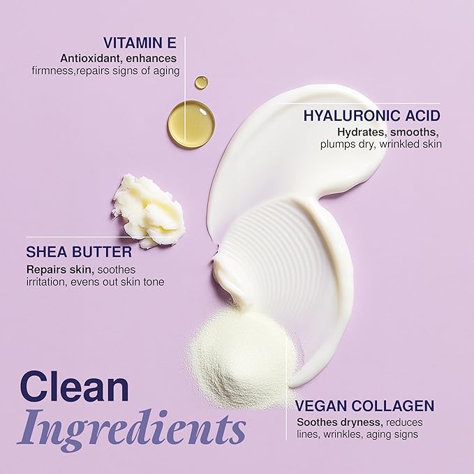 Collagen & Vitamin E Serum - Dermatologist Tested, Anti-Aging, Hydrates, Reduces Wrinkles, Clean Beauty, Cruelty-Free Korean Skin Care for All Skin Types - 1.69 fl. oz