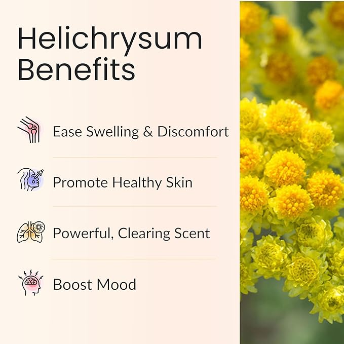 Vitality Extracts Helichrysum Essential Oil - 10ml Roll-On, Helichrysum Gymnocephalum, Coconut Oil, Skin Care, Happy, Stress Relief, Aches Relief