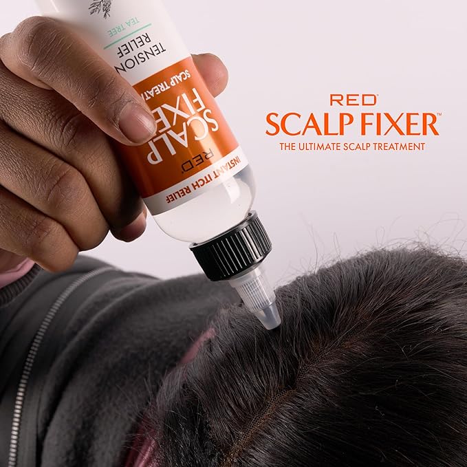Red by Kiss Scalp Fixer Dry & Itchy Scalp Treatment Instant Cooling Sooth, Hydration & Buildup Control, Detoxify & Balance Healthy Hair (4 fl.oz, Apple Cider Vinegar(Anti Build-Up))