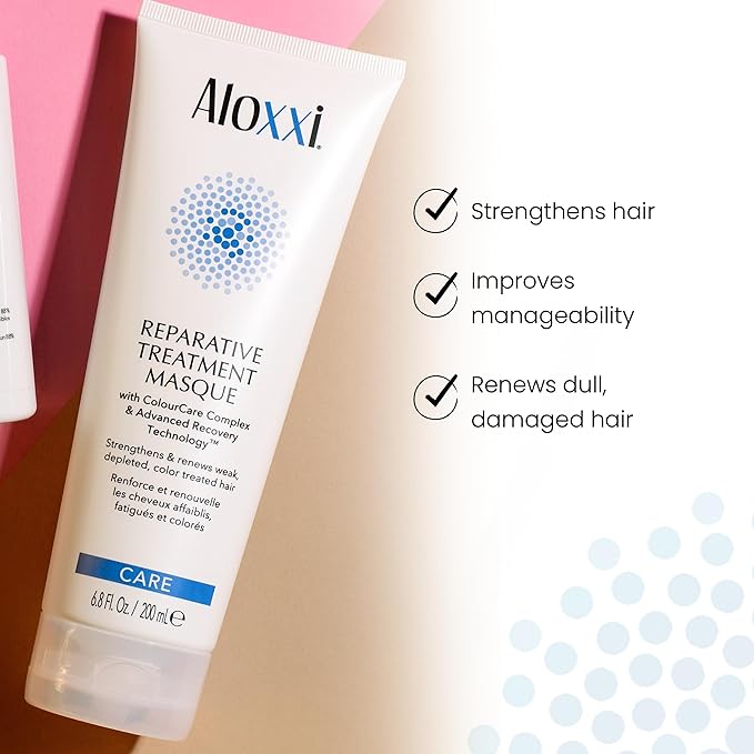 ALOXXI Repair Hair Mask for Color-Treated Hair - Hair Treatment Mask with Keratin & Peptides - Deep Treatment Masque for Dull & Damaged Hair, 16.9 Fl Oz