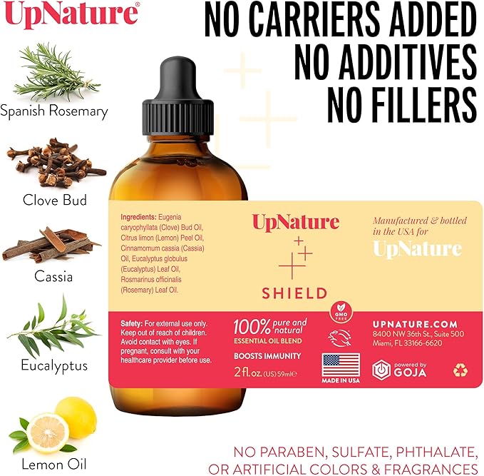 UpNature Shield Essential Oil - Huge 2oz - 100% Natural Oil for Household Cleaner Concentrate for Diffuser Aromatherapy