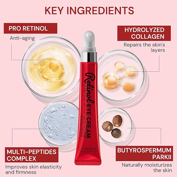 Retinol & Polypeptides Anti-Aging Eye Cream: Under Eye Treatment Reduces Wrinkles, Fine Lines, Dark Circles, Crow’s Feet & Puffiness – 0.85 Fl Oz