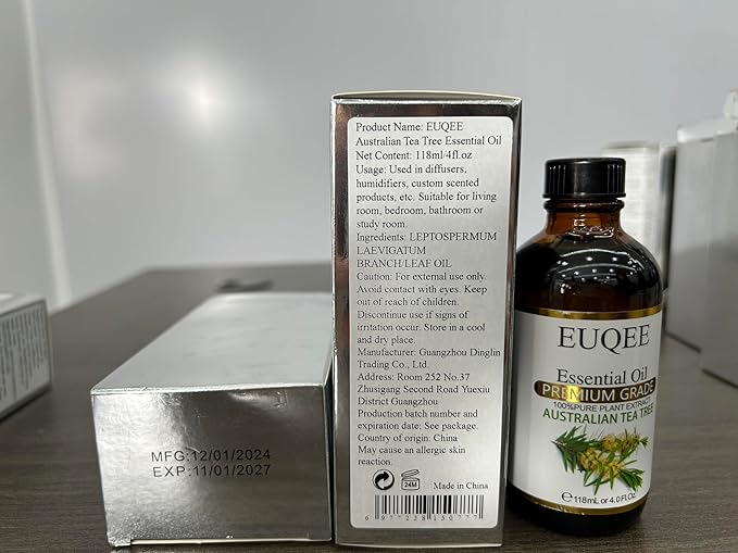 Australian Tea Tree Essential Oil (4 oz/118 ml) Premium Grade Australian Tea Tree Oil Essential, Perfect for Diffusers, Humidifier, Candle Making, Soap & Candle Making