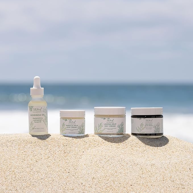 Miracle Sea Kelp Eye Cream Hydrating & Correcting Yerba Mate Caffeine & Hyaluronic Acid for Dark Circles Bags & Puffiness - Daily Anti Aging Moisturizer for Women & Men, Vegan - 1 Oz