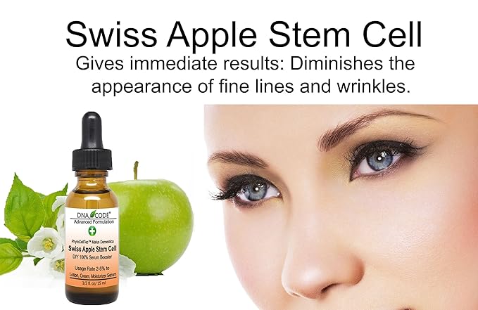 Anti-Aging. DIY Swiss Apple Stem Cell 100% Serum Booster. Remove Wrinkles, Rebuild Collagen & Elastin