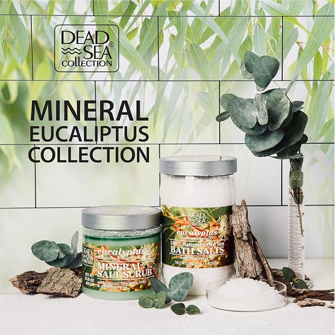 Bundle-Dead Sea Collection Bath Salts Enriched - Argan and Eucalyptus - Natural Salt for Bath - Large 34.2 OZ. - Nourishing Essential Body Care for Soothing and Relaxing Your Skin and Muscle