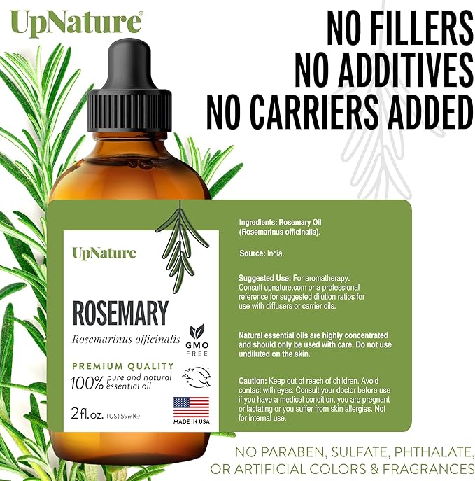 UpNature Rosemary Oil - 100% Pure Rosemary Essential Oil for Hair Growth, 2oz