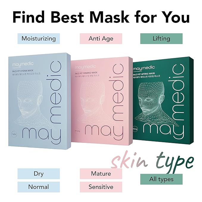 Face It Hydrating Sheet Masks, Hyaluronic Acid, Centella Asiatica, Panthenol, Moisturizing, Anti-Aging, Deep Hydration, Soothing, Vegan, Korean Skincare, Pack of 5