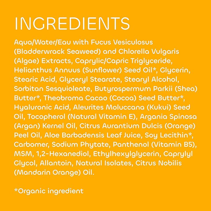 Seaweed Bath Co. Hydrate Body Cream, Citrus Vanilla Scent, 6 Ounce, Nourishing Hand & Body Lotion Moisturizer for Dry Skin, with Sustainably Harvested Seaweed, Kukui Oil, Hyaluronic Acid, Shea Butter