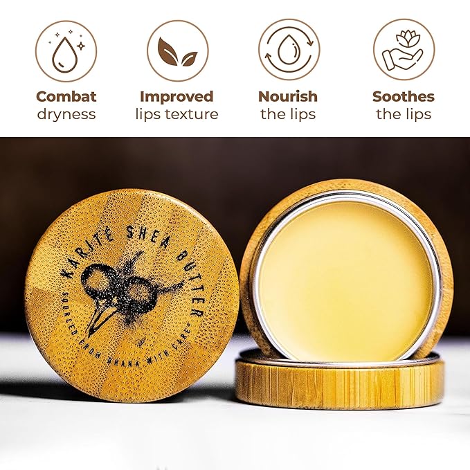 Karité Baume à Lèvres Nourishing Lip Balm - Intense Lip Moisturizer for Dry Lips, Shea Butter, Organic Jojoba & Rosehip Oil Blend, Dermatologist-Formulated & Approved, Cruelty-Free & Hypoallergenic