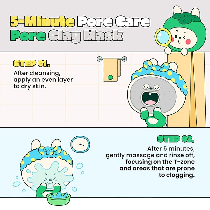 Lab.it Pore Clay Mask (50g/1.69 oz) – Hydrating Korean Clay Face Mask with Cool Mud, Deep Pore Cleanser & Pore Minimizer for Oily Skin, Pore Tightening, Sebum Control, Gentle Exfoliation, Non-Drying