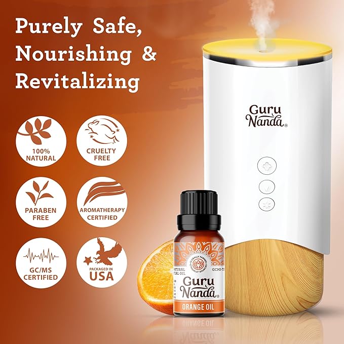 GuruNanda Orange Essential Oil (15mL) - 100% Pure & Natural - Undiluted - Premium Aromatherapy for Diffuser